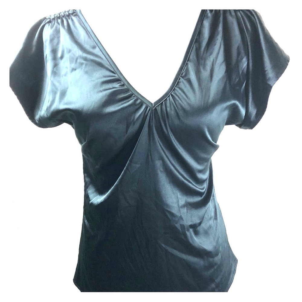 H&M silky detailed black blouse